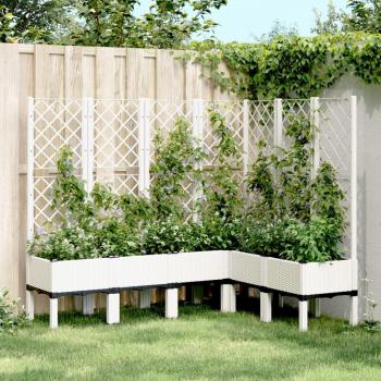Jardinera con enrejado PP blanco 160x120x142 cm