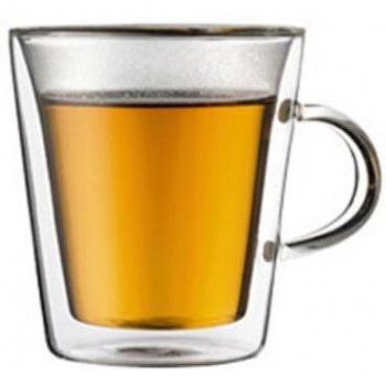 Clear Glass Milk/Coffee Mug, Handmade Double Wall