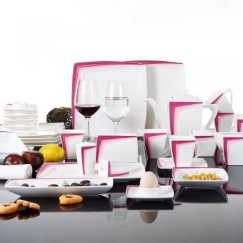 Malacasa Porzellan‑Teeset 40 Stück – Rebeca Serie, Frühstücksservice, ohne Küchenteller