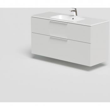 WELLTIME Ahus 120 cm – Vollauszug, matt weißer Waschtisch mit Becken