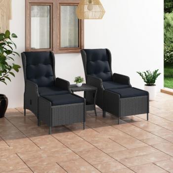 Conjunto de Muebles de Jardín de 3 Piezas con Cojines Gris Oscuro