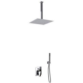 Kit Soffione Doccia 30x30 cm Acciaio Inox con Braccio e Flessibile