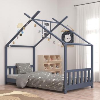 Estructura de cama para niños madera pino gris 80x160 cm