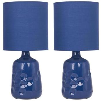 Double 29‑cm Navy Dimple Lamps – First Choice Collection