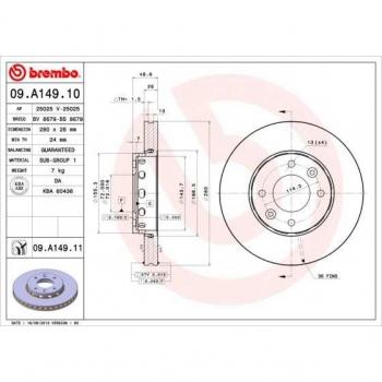 Disco de freno BREMBO 09.A149.11