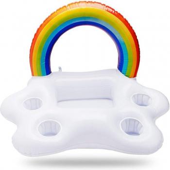 Rainbow Cloud Drink Tray Pool Float