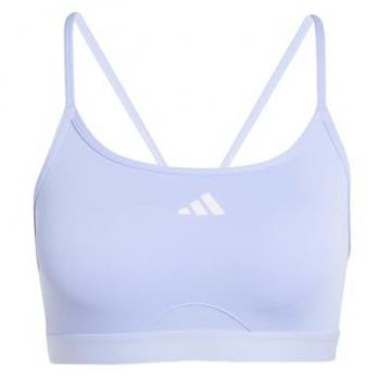 Adidas Aeroreact Striped Sports Bra – Violet, L (Women)