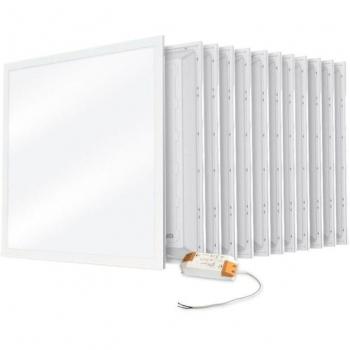 Set di 12 Pannelli LED 600x600mm, 36W ciascuno, 4000K, 3 anni di garanzia