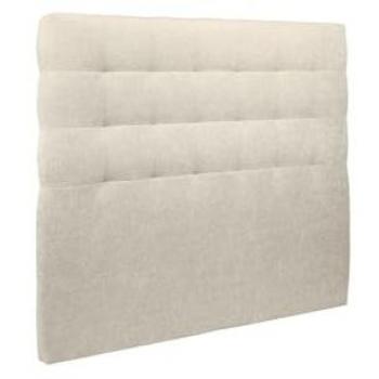 Tête de lit capitonnée tissu beige clair