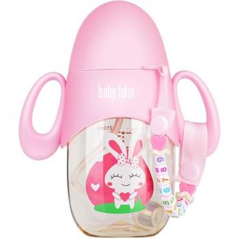 Biberon 300 ml Bébé – Bouteille d’eau/boisson pour enfants, paille sécurisée