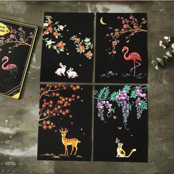 Vintage Scratch Painting Postcards