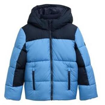 TOM TAILOR Jungen Steppjacke mit Color Blocking, abnehmbare Kapuze, blau (Gr. 116/122)