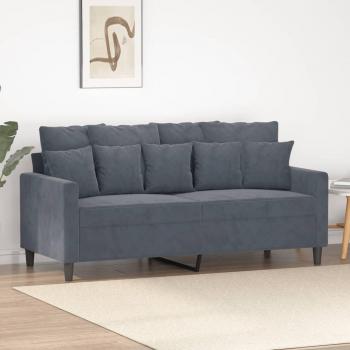 VidaXL Sofa, 2-Sitzer-Sofa Dunkelgrau 140 cm Samt