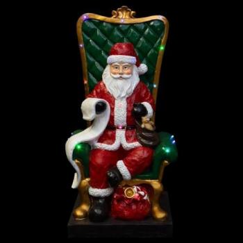 Réveillon Lumineux : Père Noël Assis dans Son Fauteuil – 106 cm