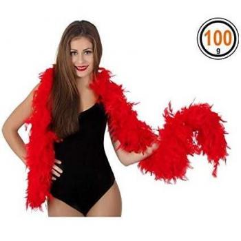 Boa Plumes Rouge 180cm Déguisement Femme Fille