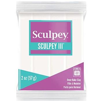 Pâte plastique Sculpey III blanc, idéale pour figurines