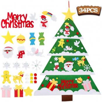Árbol de Navidad de fieltro con Santa Claus