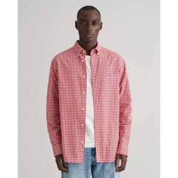 Langarmhemd REG POPLIN GINGHAM SHIRT mit Logo‑Stickerei auf der Brust