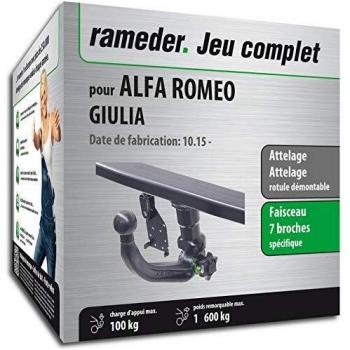 Faisceau 7 Broches + Attelage rotule démontable Rameder pour Alfa Romeo Giulia