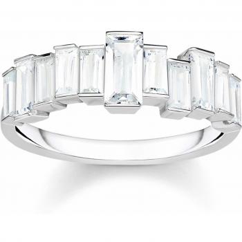 Thomas Sabo Silberring mit weißen Baguette‑Steinen – 925 Sterling (TR2269‑051‑14‑48)