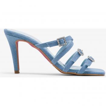 Sandalias de tacón de mujer de Cuplé con material de algodón y color azul (Referencia: 107296-810-0200)