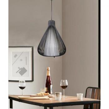 Lampada Sospesa a Goccia E27 con Struttura in Metallo Moderna Nero
