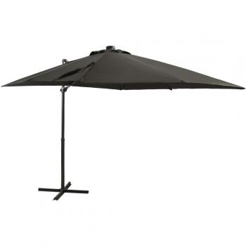 Vidaxl Parasol Déporté 250 cm – Mât & LED en Anthracite