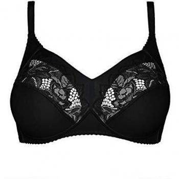 Sans complexe, Soutien Gorge Noir Coton D'Arum Classique Sans Armature, Femme, 100C