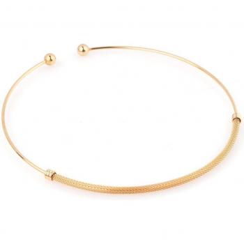 Gold Mesh Choker and Bracelet Set in Stainless Steel for Women