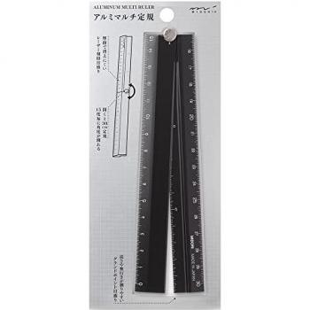 Midori A-Series 30 cm Aluminum Ruler, Black Edition