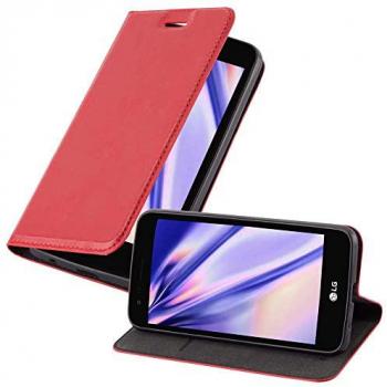 Carcasa Libro LG K4 2017 Rojo Manzana – Protección con Cerradura de Imán