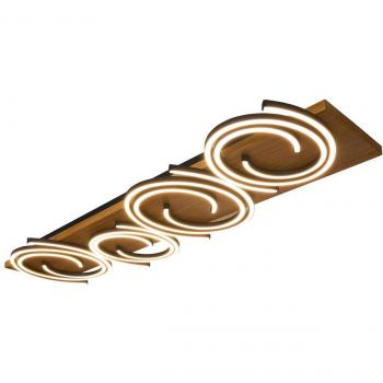 Plafoniera LED Rifia, 4 luci, legno, colore marrone