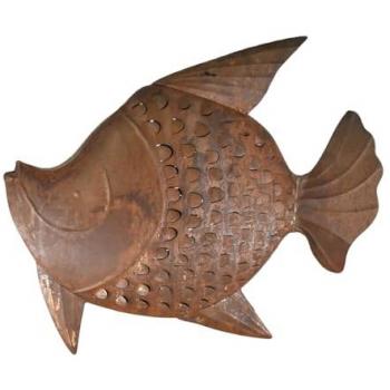 Origène Décor – Poisson Marinier Brun 32 x 41 x 13 cm, métal sculpté