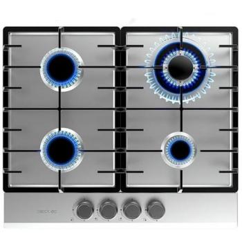 Bolero Squad G 4200F – Plaque de cuisson à gaz 4 brûleurs, inox, grilles complètes en fonte