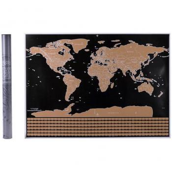Retro World Globe Scratch Off Map Poster