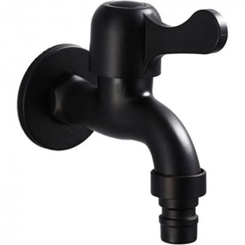 Single Cold Tap, Black Wall Faucet – 4 Points