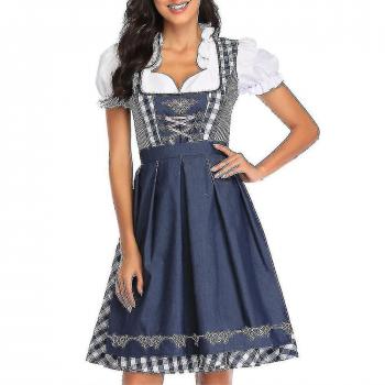 Chemisier Dirndl Bleu Femmes XL