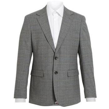 Men's 38L Light Grey Checked Suit Jacket – Dobell Collection