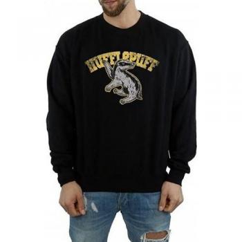 Moletom negro de algodón Hufflepuff para hombre Harry Potter