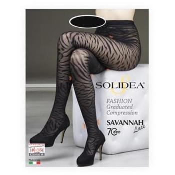 Solidea Savannah Lace 70 Den Collant Compressione 10-15mmHg 4L Nero