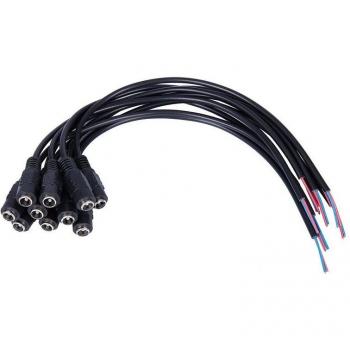 10er Pack 12V DC Stecker 5,5x2,1mm mit Kabel für LED Beleuchtung