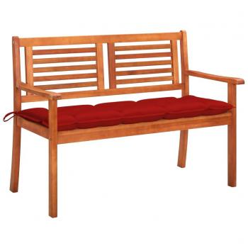 Panca Giardino 2 Sedute con Rivestimento Cuscino in Eucalipto Solido