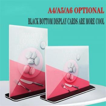 Support en acrylique T double face A5 pour menu de thé au lait