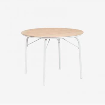 Table Ronde en Aluminium et Acacia Basper (Ø100 cm)