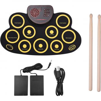 Kit de batterie numérique enroulable avec micro et casque