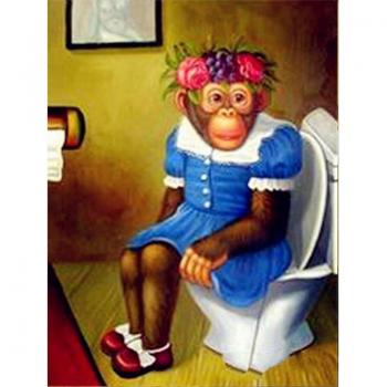 Peinture 5D Singe Diamant – Décoration Animale Broderie Croix Cadeau