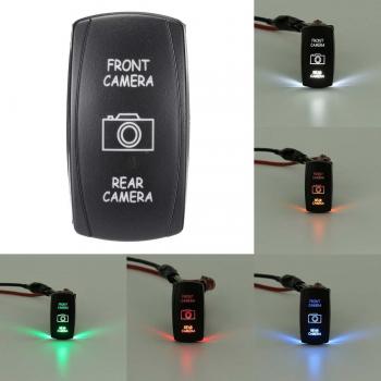 Universal 12V DPDT Rocker Switch for Front and Rear Camera Systems