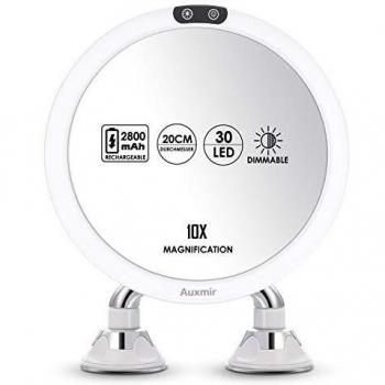 GlamSpot 10X Auxmir: Specchio Ingranditore con Luci e Batteria al Litio
