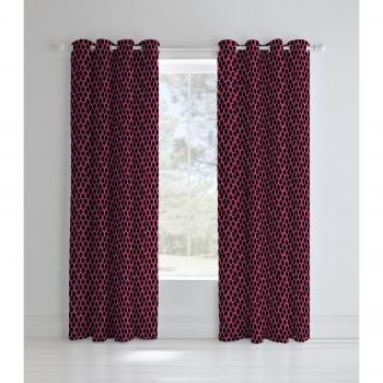 Neon Football Curtain Pink 66x72 by Catherine Lansfield – Easy Care Eyelet