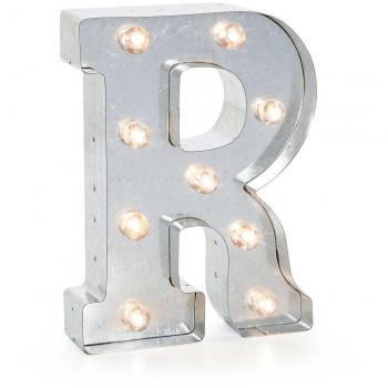 Darice Silver 9.875 Galvanized R Marquee Letter